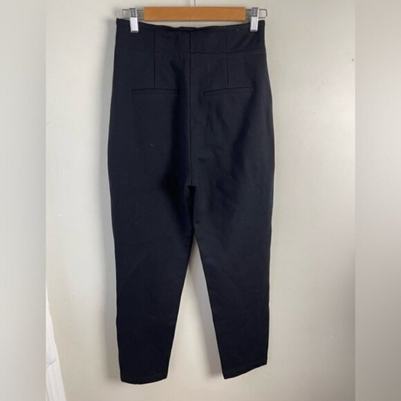 Paige denim black high rise pleated ponte knit tapered pants size 27 - Picture 2 of 11